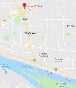 Location of Vancouver Mall RV Park